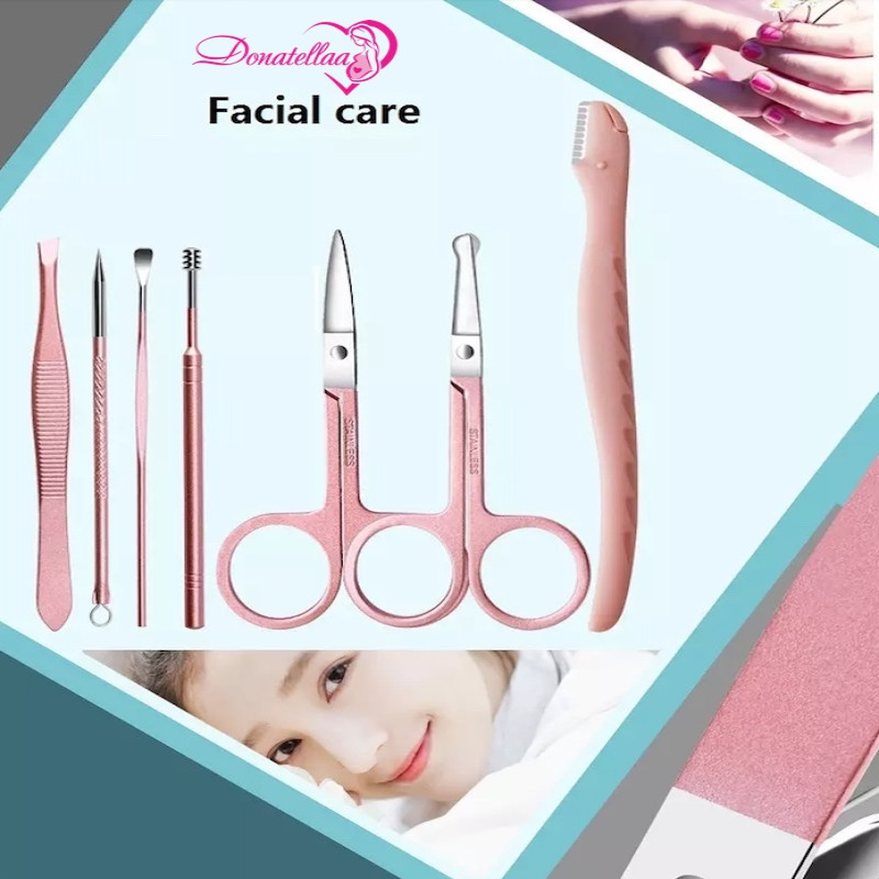 Pink Manicure Set 18 in 1 Stainless Steel Grooming Kit Professional Pedicure set